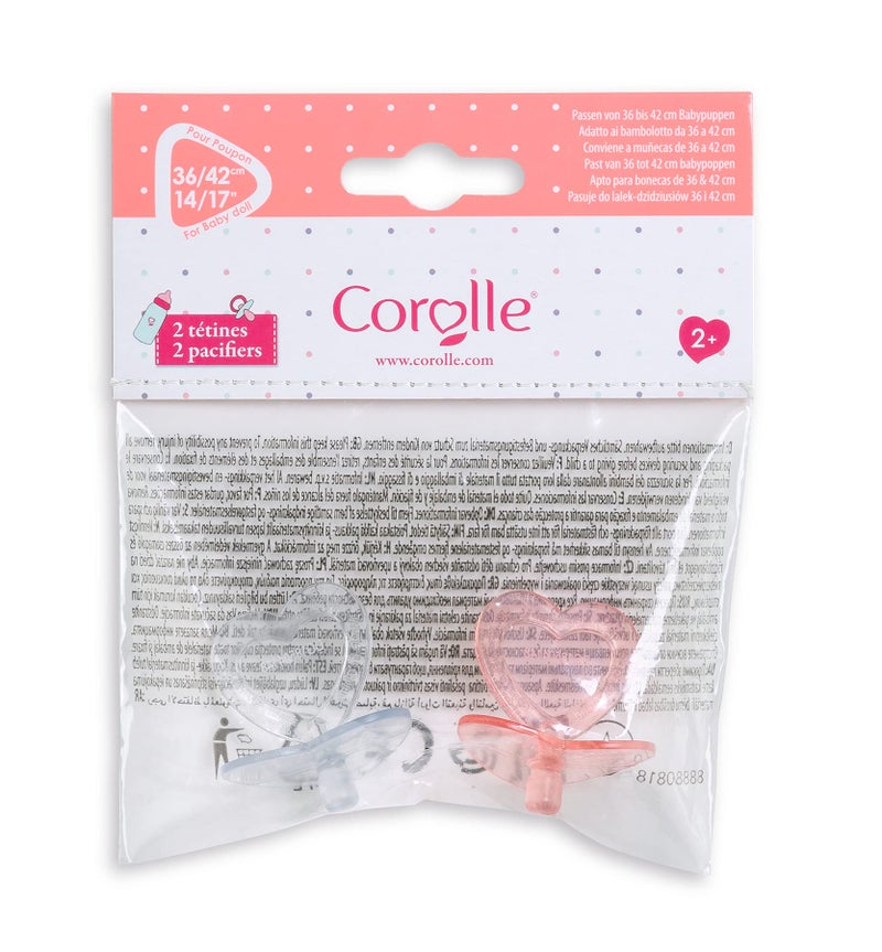 Corolle - Heart Shaped Doll Pacifier Accessory for 14-17" Dolls, 2 Pack, Clear/Pink (140370) - Image 5